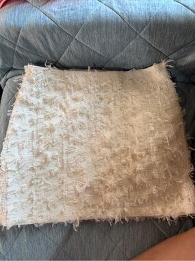 H&M Cream Textured Fringe Mini Skirt